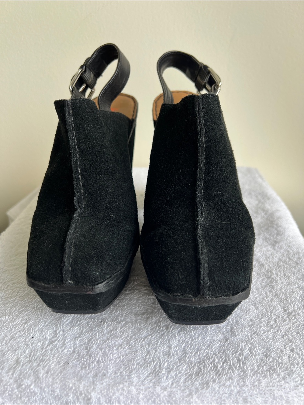 Michael Kors Black Suede Platform Slingback Pumps